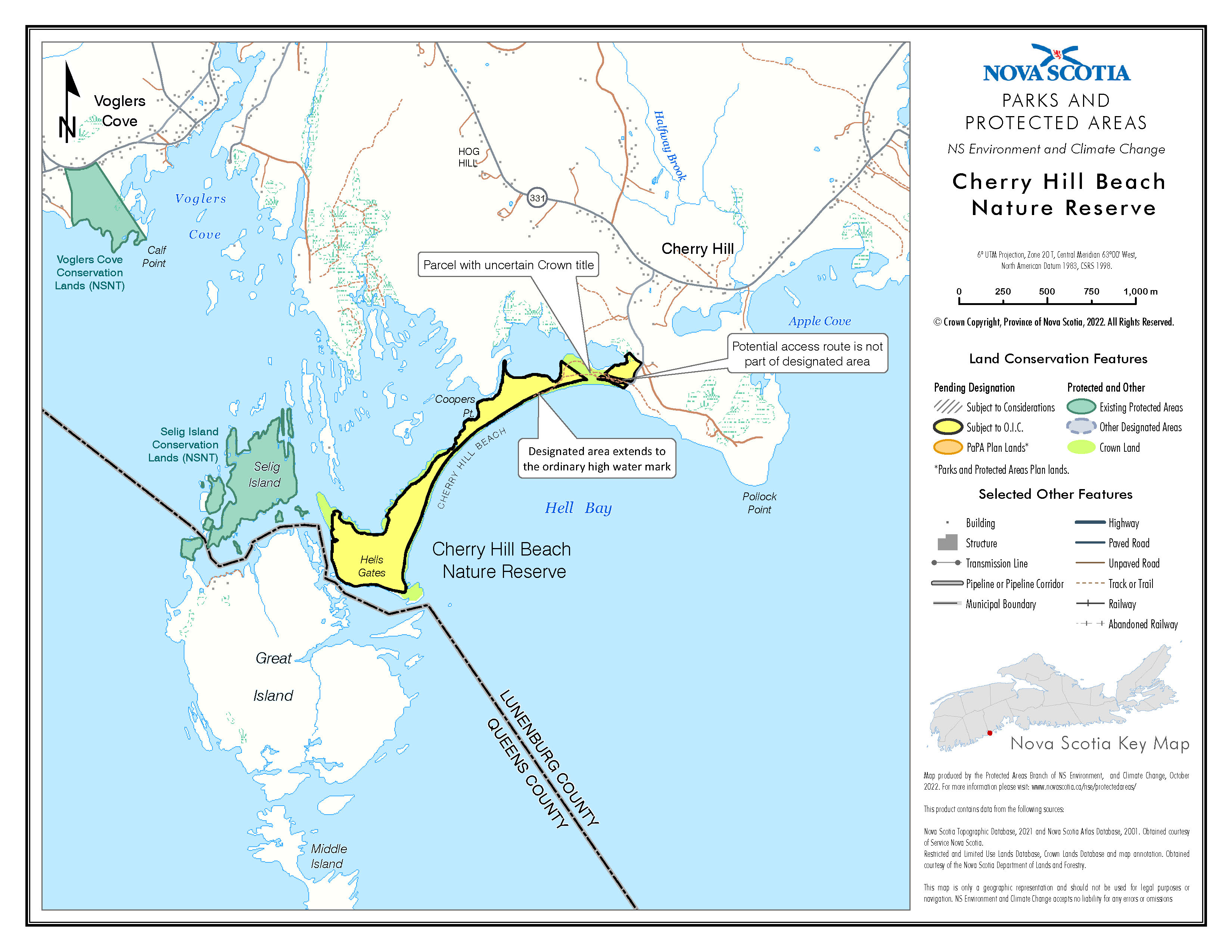 Map of Cherry Hill Beach Nature Reserve